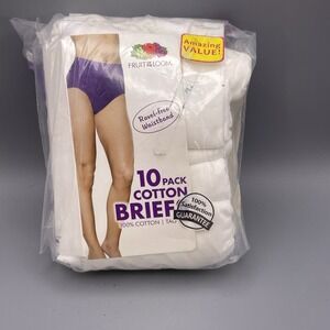 (8) Fruit of the Loom  Women's Briefs Pack 100% Cotton Tag Free Ravel Free 7/Lg‎